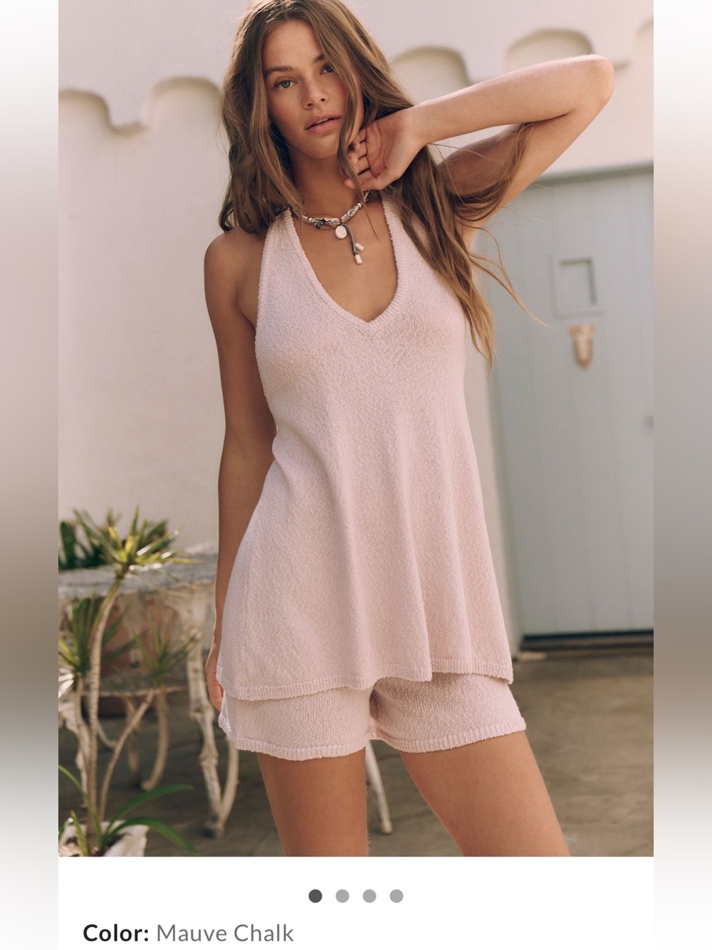 Free People Phia Sweater Set in Mauve Chalk